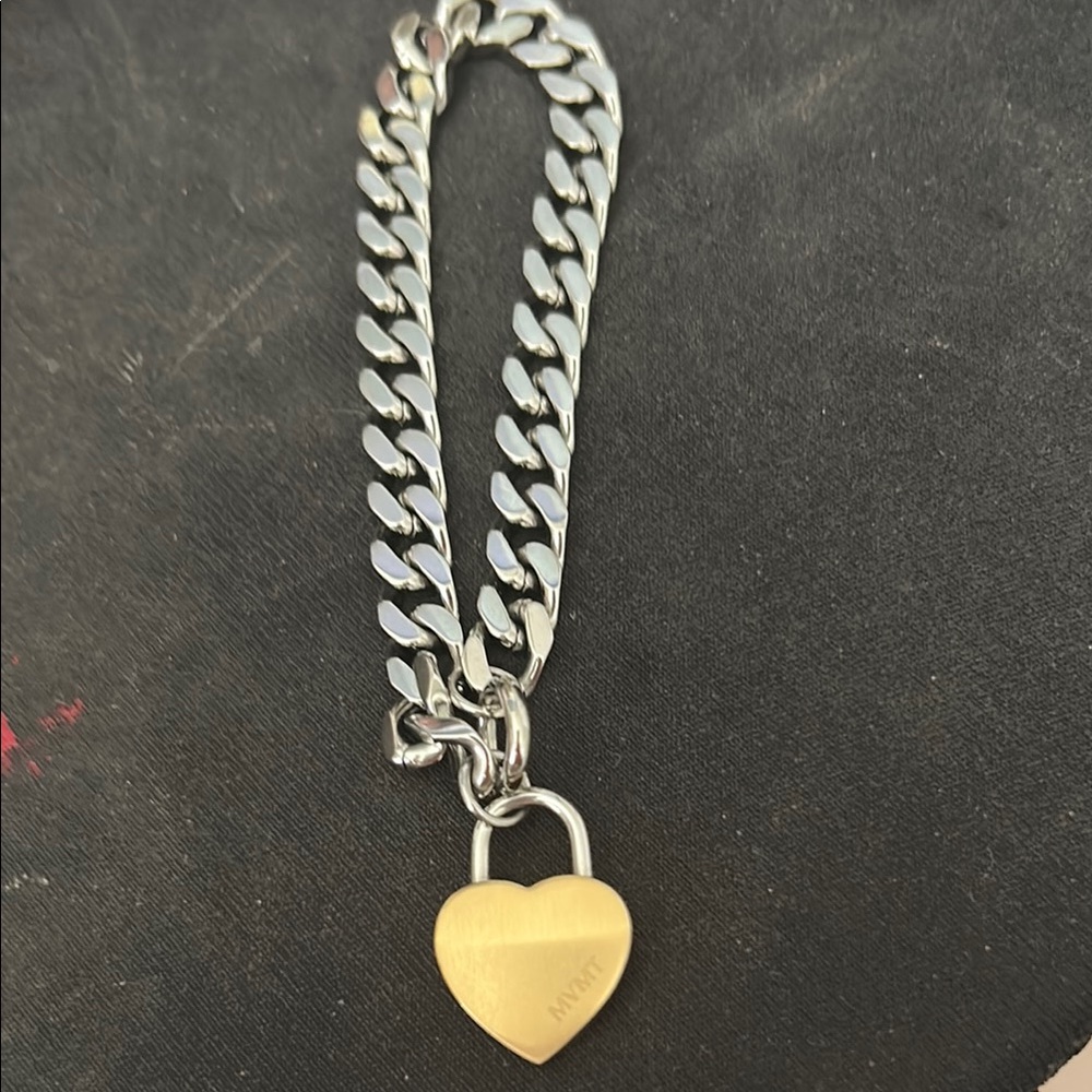 MVMT Two-Tone Gold and Silver Curb Link Bracelet 8”